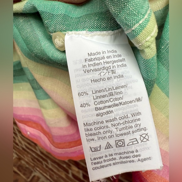 J. Crew Classic-fit Boy Linen Shirt in Rainbow Stripe 12 - Picture 4 of 4